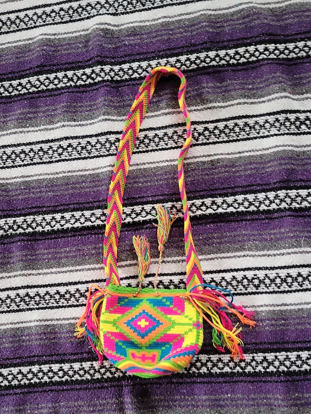 Handwoven Neon Crossbody Bag - Multicolor Wayuu
